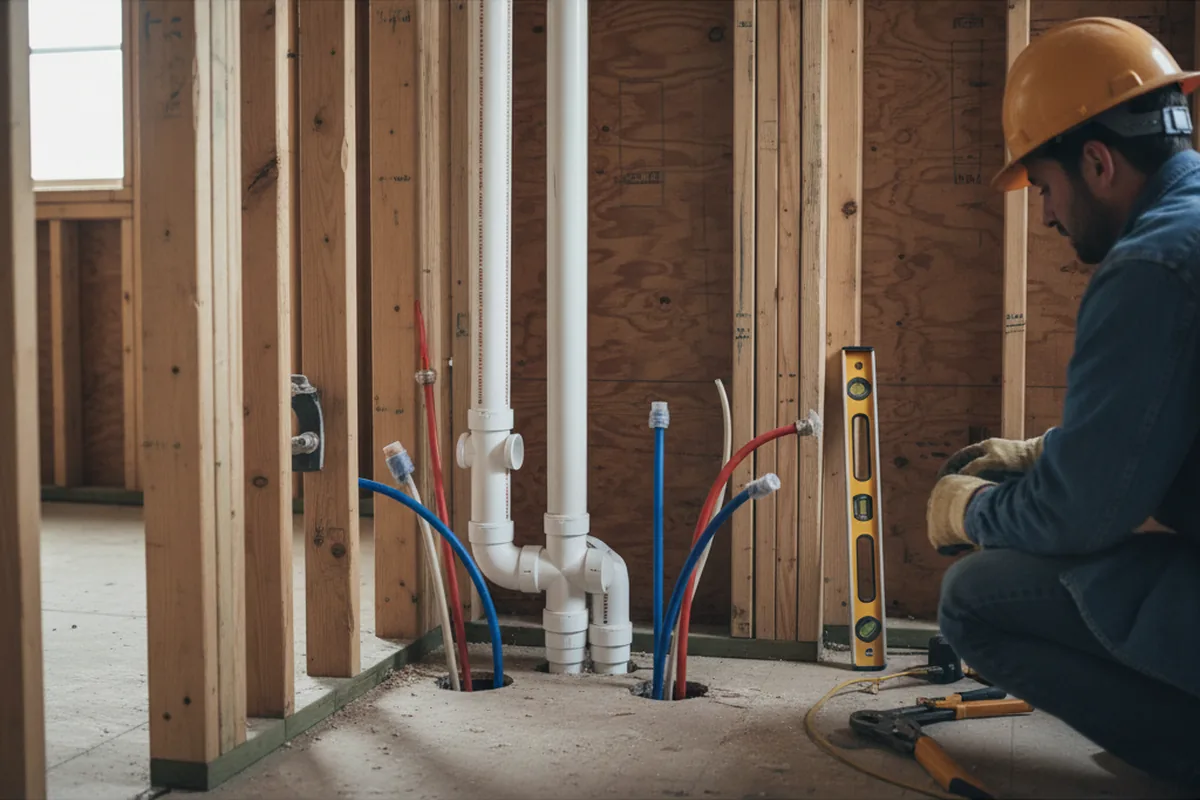 Drain and supply rough-in during Sump Pump Repair in Aurora